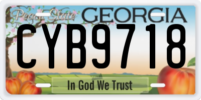 GA license plate CYB9718