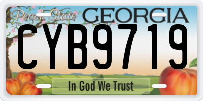 GA license plate CYB9719