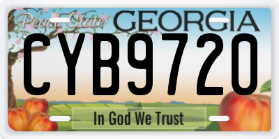 GA license plate CYB9720