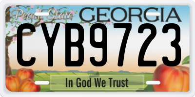 GA license plate CYB9723