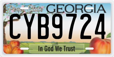 GA license plate CYB9724