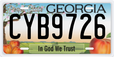 GA license plate CYB9726