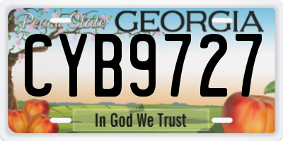 GA license plate CYB9727