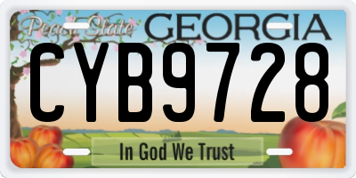 GA license plate CYB9728