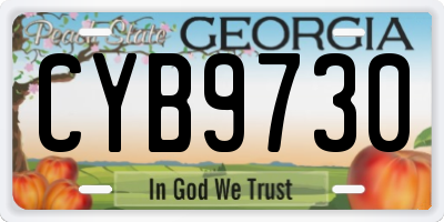 GA license plate CYB9730