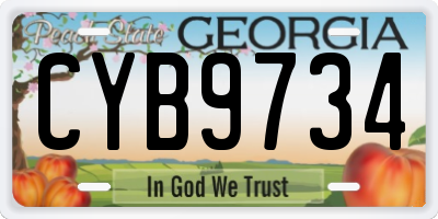 GA license plate CYB9734