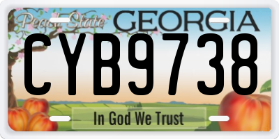 GA license plate CYB9738