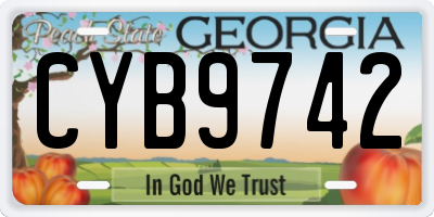 GA license plate CYB9742