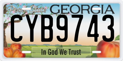 GA license plate CYB9743