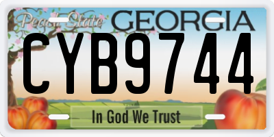 GA license plate CYB9744