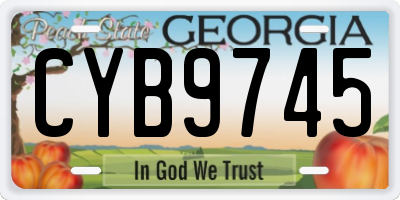 GA license plate CYB9745