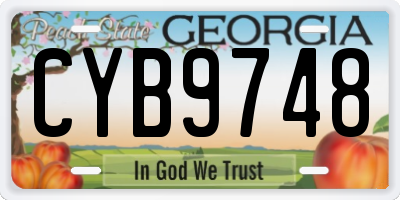 GA license plate CYB9748