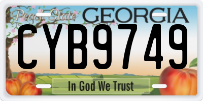 GA license plate CYB9749