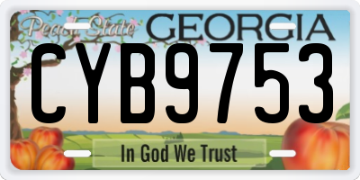GA license plate CYB9753