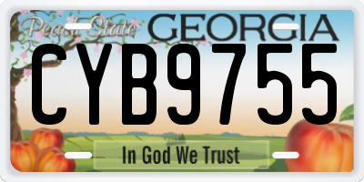 GA license plate CYB9755
