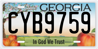 GA license plate CYB9759