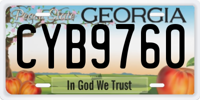 GA license plate CYB9760
