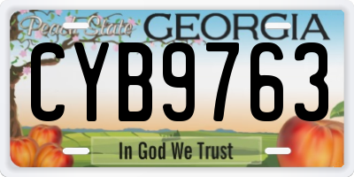GA license plate CYB9763
