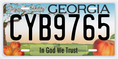 GA license plate CYB9765