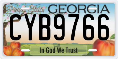 GA license plate CYB9766