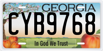 GA license plate CYB9768