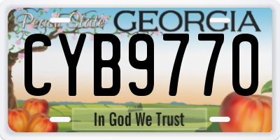 GA license plate CYB9770