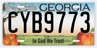 GA license plate CYB9773