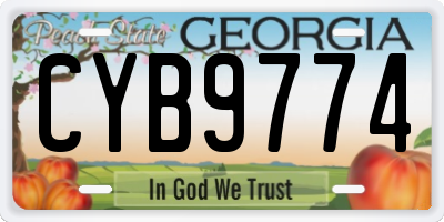 GA license plate CYB9774