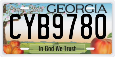 GA license plate CYB9780