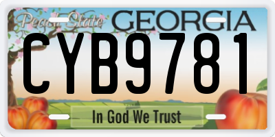 GA license plate CYB9781