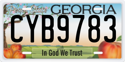 GA license plate CYB9783