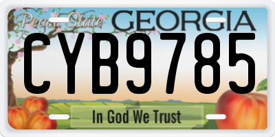 GA license plate CYB9785