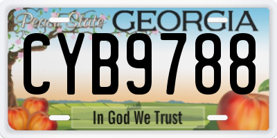 GA license plate CYB9788