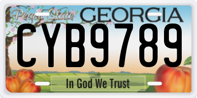 GA license plate CYB9789