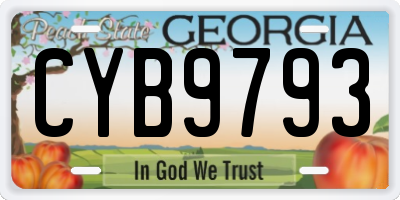 GA license plate CYB9793