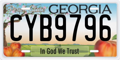 GA license plate CYB9796