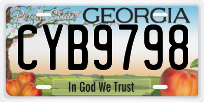 GA license plate CYB9798