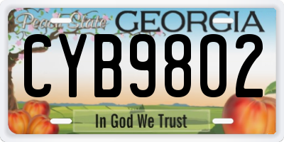 GA license plate CYB9802