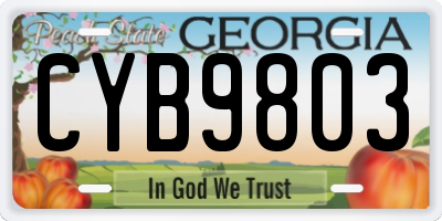 GA license plate CYB9803
