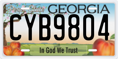 GA license plate CYB9804