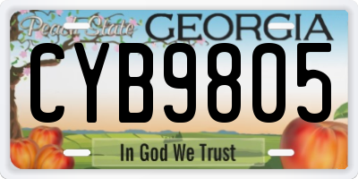 GA license plate CYB9805