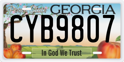 GA license plate CYB9807