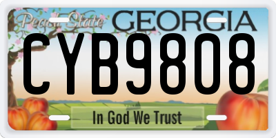 GA license plate CYB9808