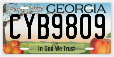 GA license plate CYB9809
