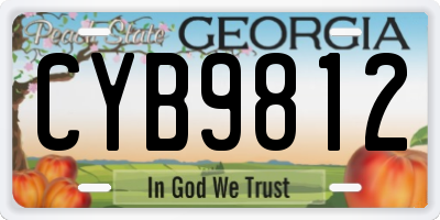 GA license plate CYB9812