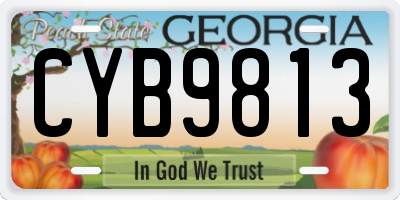 GA license plate CYB9813
