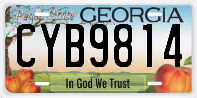 GA license plate CYB9814