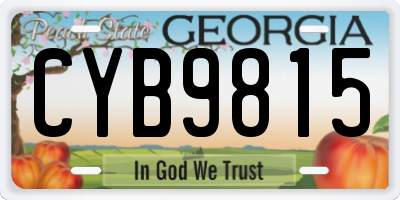 GA license plate CYB9815