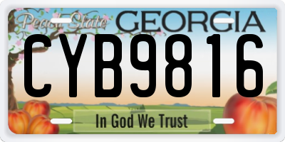 GA license plate CYB9816