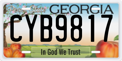 GA license plate CYB9817